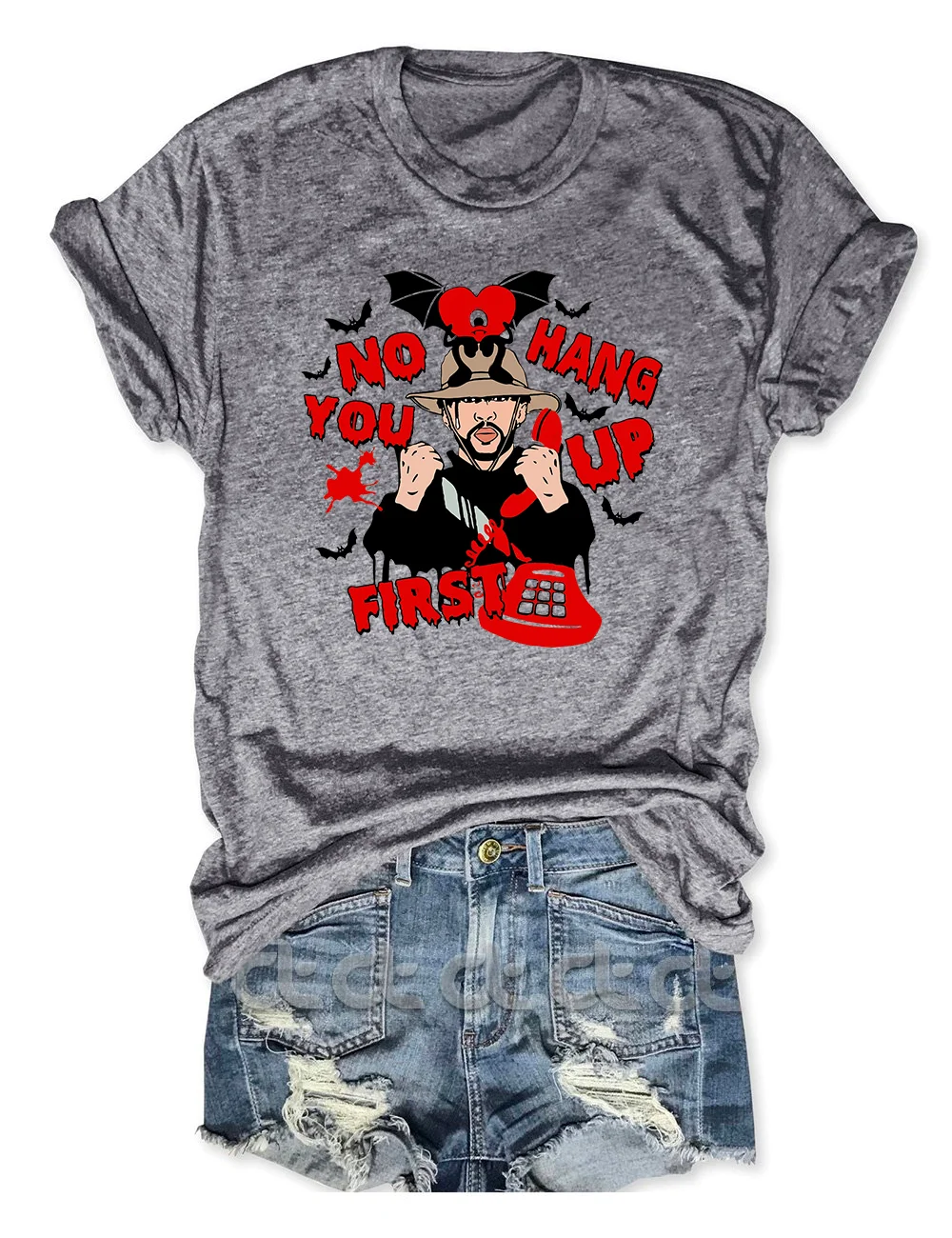 No You Hang Up First Bad Bunny Halloween T-Shirt