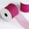 10 Yards | 2.5" Fuchsia Glittery Hexagonal Deco Mesh Ribbons