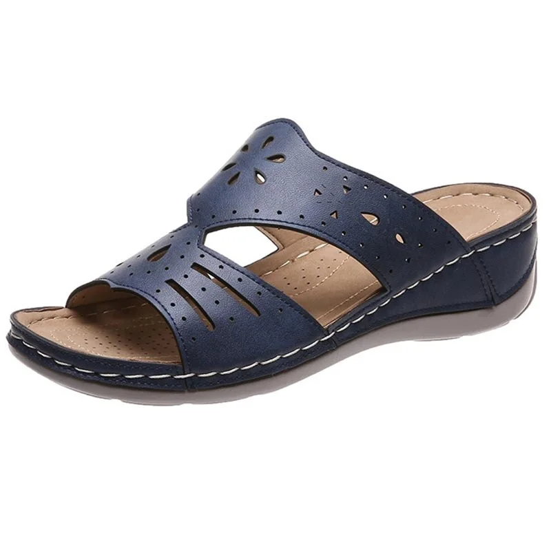 Women'S Sandals Summer Shoes Flats Sandals For Women Wedge Shoes Open Toe Comfy Soft Platform Sandals Wear-Resistant Carved Shoe