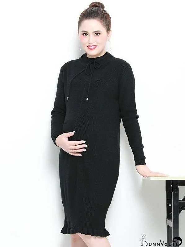 Embroidered Sweater Long Robe