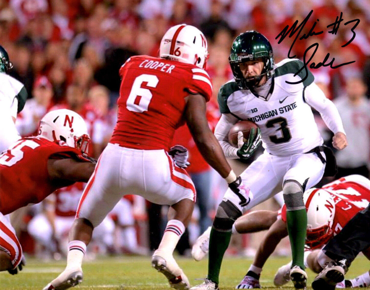 Mike Sadler Reprinted auto signed 8x10 football Photo Poster painting Michigan State Spartans