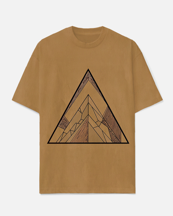 Men's Big and Tall Simple Triangle Geometric Pattern Printed Short Sleeve T-shirt