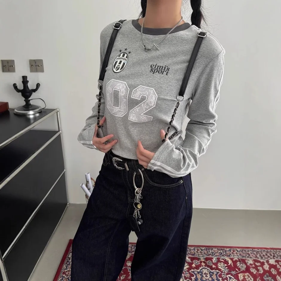 Sdrawing Sdrawing Digital Print T-Shirt Girl Y2K New Slimming Hottie Short-Sleeved Bottom Shirt