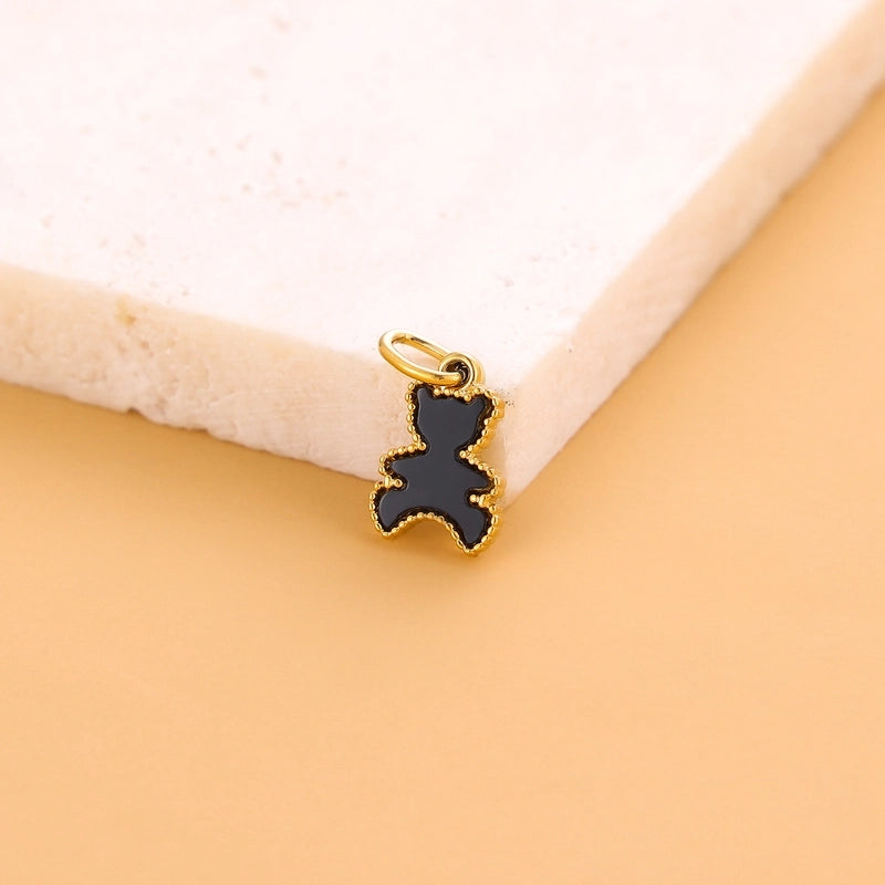 1 Piece 9*13mm 9 * 15mm 304 Stainless Steel Acrylic Shell Bear Pendant Jewelry Accessories