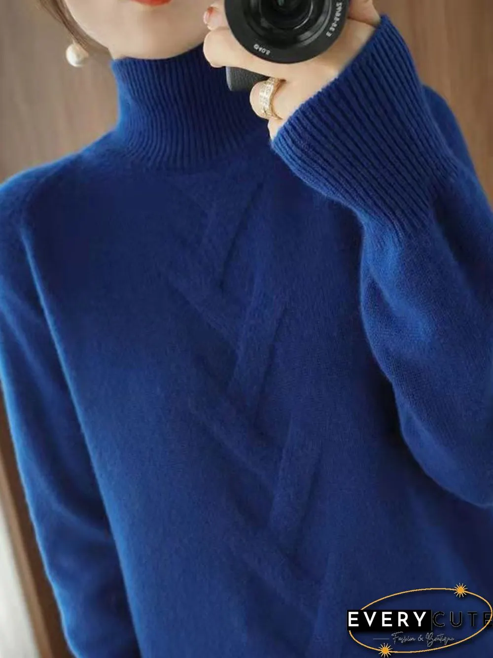 Solid Color Loose Casual Sweater