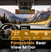 HmmtyRack Rear View Mirror, Chrome Anti-glare Panoramic Rear Mirrors Universal 12 Inch Convex Car Interior Clip on Extra Big Wide Angle Rearview Mirror Extender to Reduce Blind Spot for Car SUV Trucks
