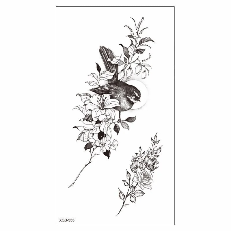 Waterproof Tattoo Sticker Temporary Tattoo Black Rose Tattoo Leg Chest Arm Tattoo Man Woman Tattoo Skin Tattoo Art Tatouage TaTy 515-1