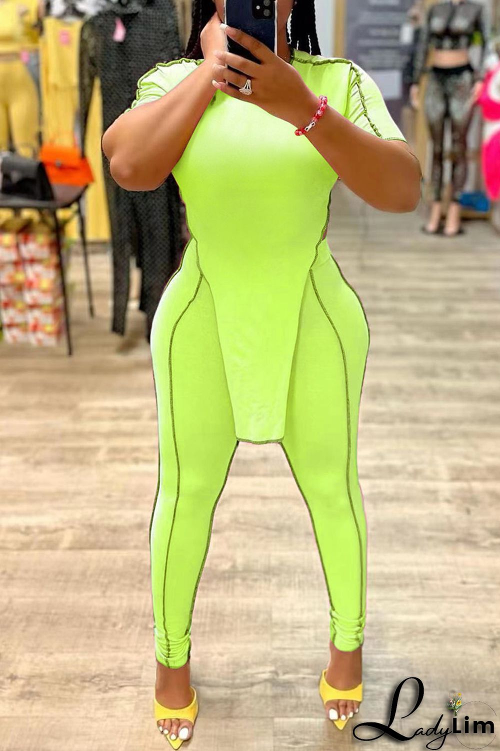 Orange Fashion Casual Solid Patchwork Asymmetrical O Neck Short Sleeve Two Pieces