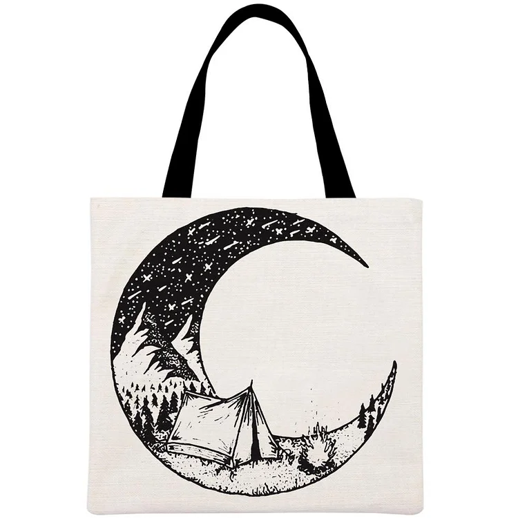 Mountain moon Printed Linen Bag-Annaletters