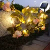 Solar outdoor lamp rose lamp string simulation flower vine home courtyard garden decoration balcony railing atmosphere lamp