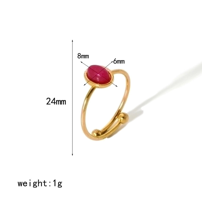 304 Stainless Steel 18K Gold Plated Minimalist Polishing Plating Geometric Adjustable Ring