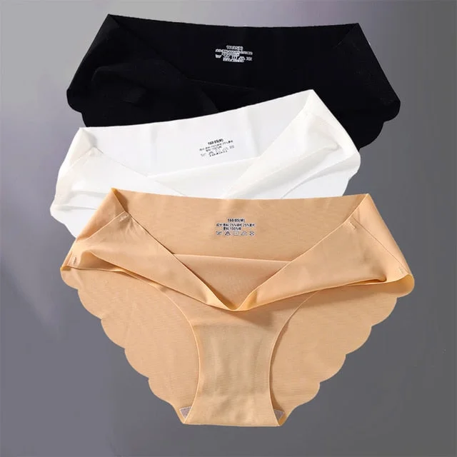 3PCS/Set Women Panties Sexy Seamless Underwear Pantys Lingerie for Female Underpants Soft Solid Color Low-Rise Briefs Intimates