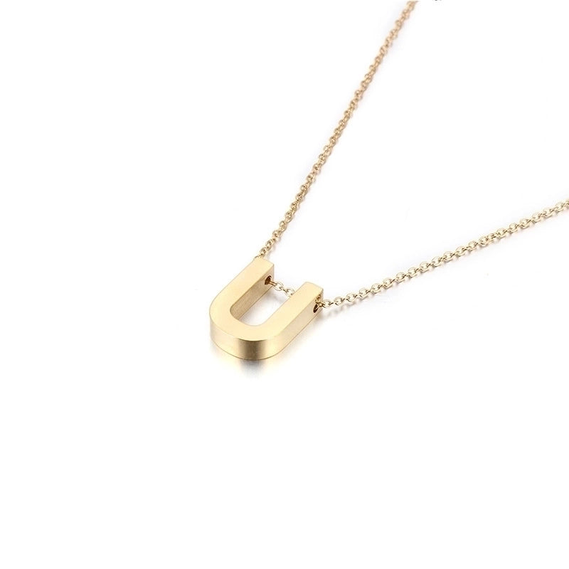 Titanium Steel 18K Gold Plated Fashion Plating Letter Necklace