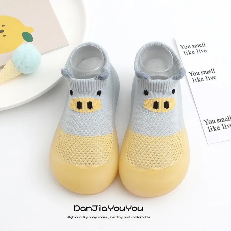 Baby Boys Girls Sock Shoes Autumn Non-slip Floor Socks Kids Soft Rubber Sole Toddler Shoes Socks Baby Socks with Rubber Soles