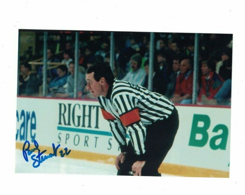 Paul Stewart NHL Hockey Referee Signed 4x6 Hockey Photo Poster painting W/Our COA