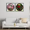 2pcs Diamond Painting -DIY Round Drill Stained Glass Rose
