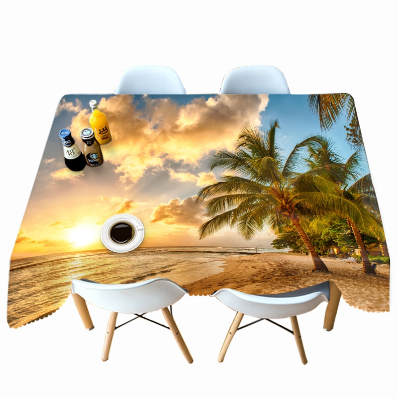 

Seascape Beach Coconut Tree - 3D Tablecloth, 140*210cm, 501 Original