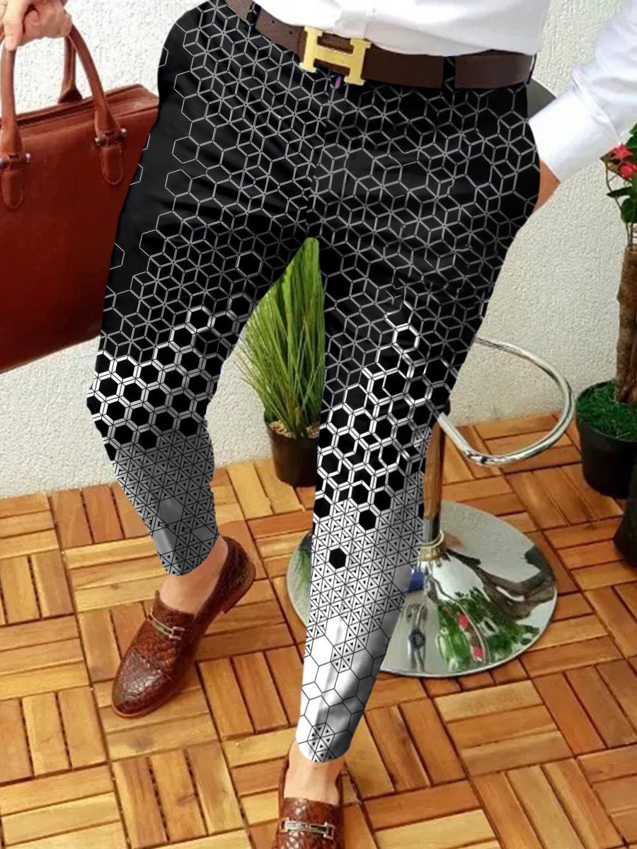 Vintage Printed Men's Suit Pants