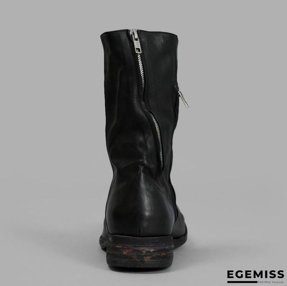Men's Retro Handmade Leather Cowboy Boots | EGEMISS