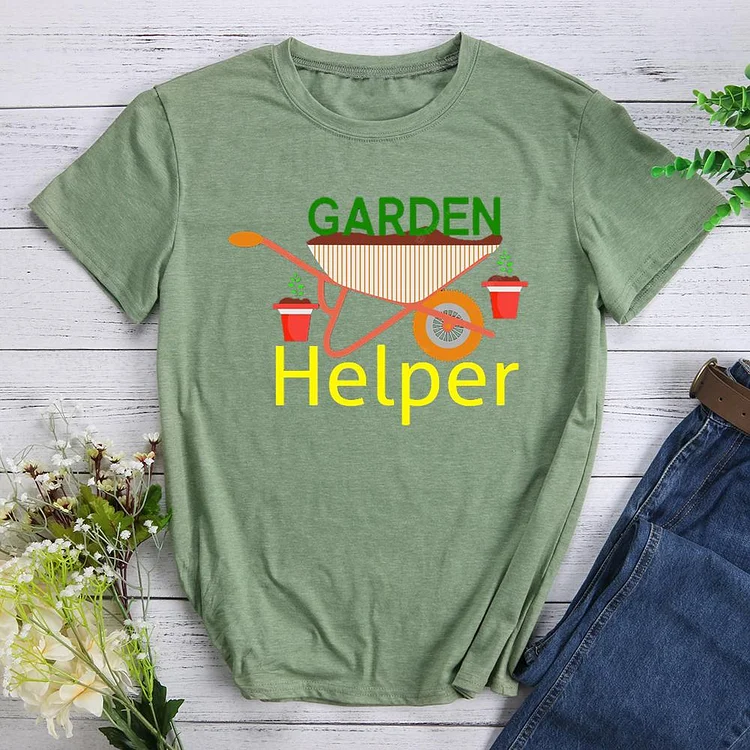 garden helper Round Neck T-shirt