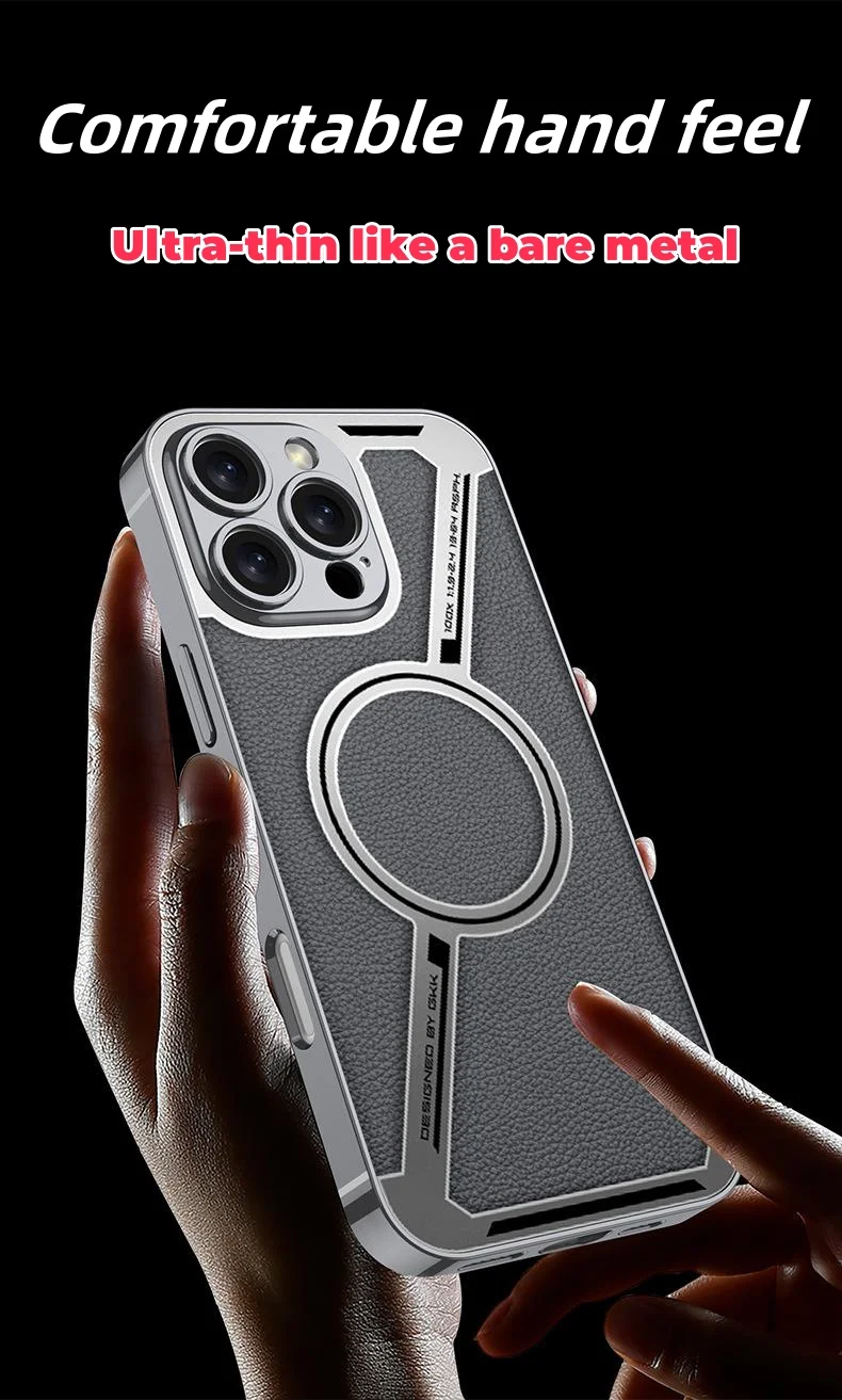 Suitable for iPhone 16 electroplated leather mobile phone case