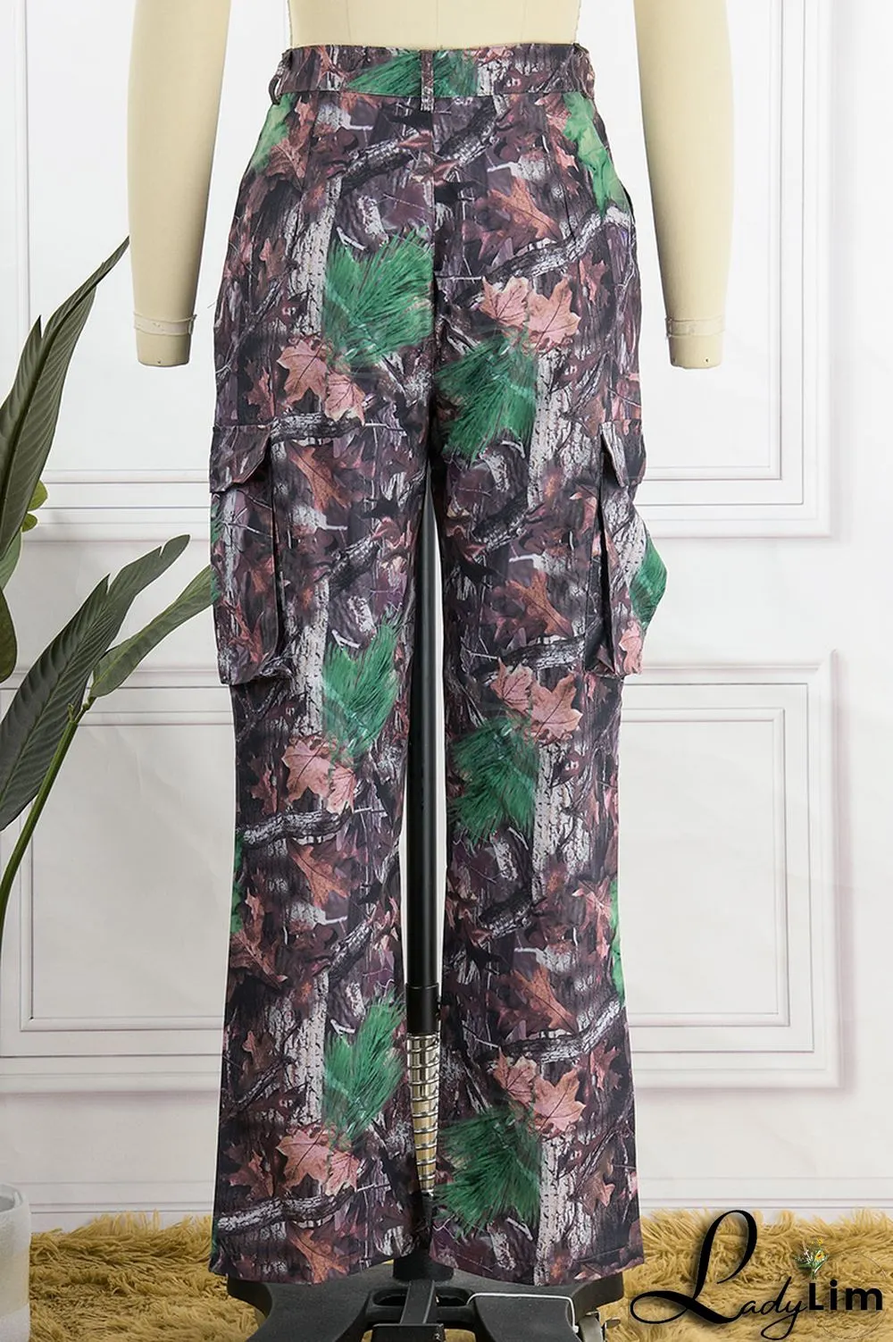 Colour Fashion Print Patchwork Harlan Mid Waist Harlan Full Print Bottoms