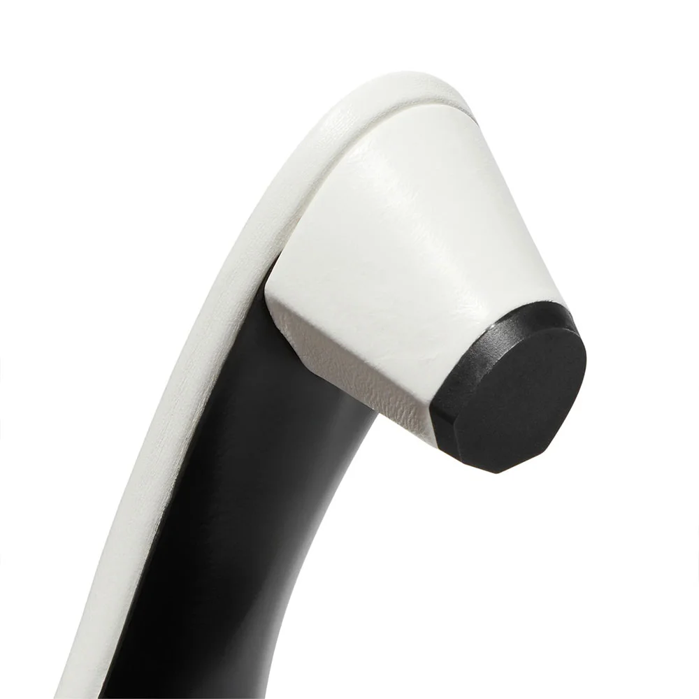 White Vegan Leather Wide Strap Square Toe Cone Heel Mules Shoes