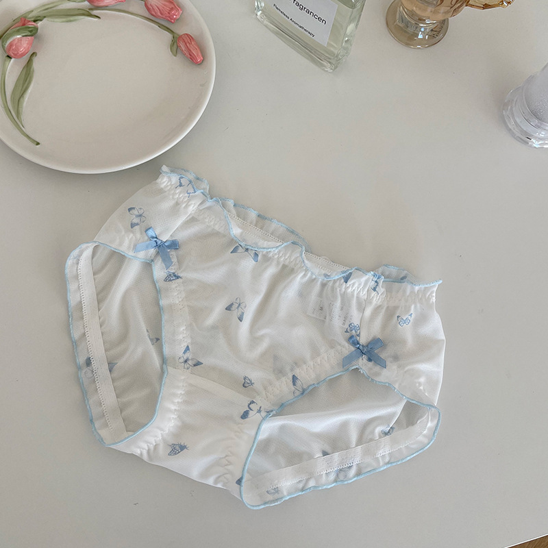 Men's Butterfly Print High Elastic Cover Hip Briefs