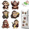 6Pcs Gorilla Diamond Painting Fridge Magnet Diamond Art Magnets Decals Kit