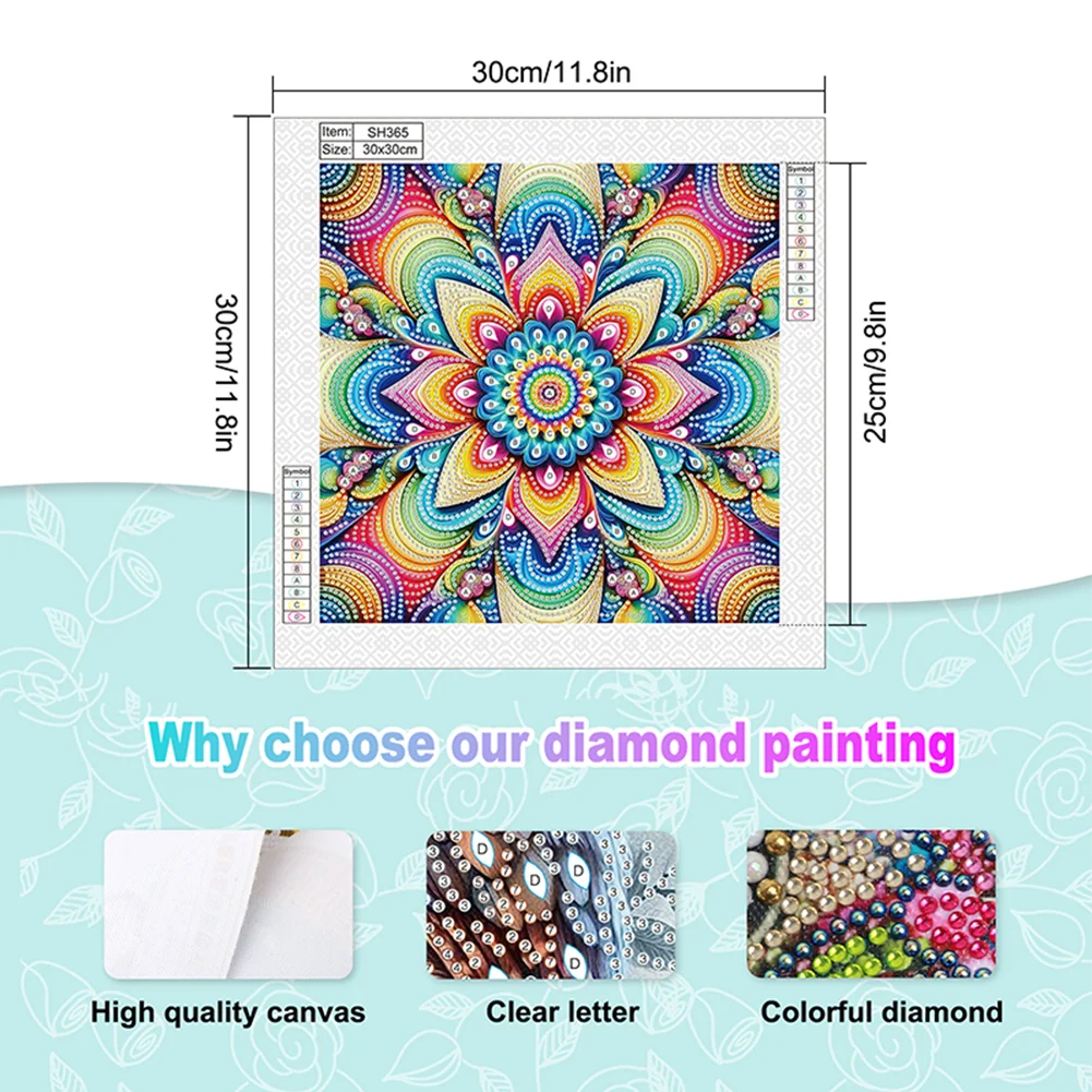 Diamond Painting - Partial Special Shaped Drill - Mandala(Canvas|30*30cm)