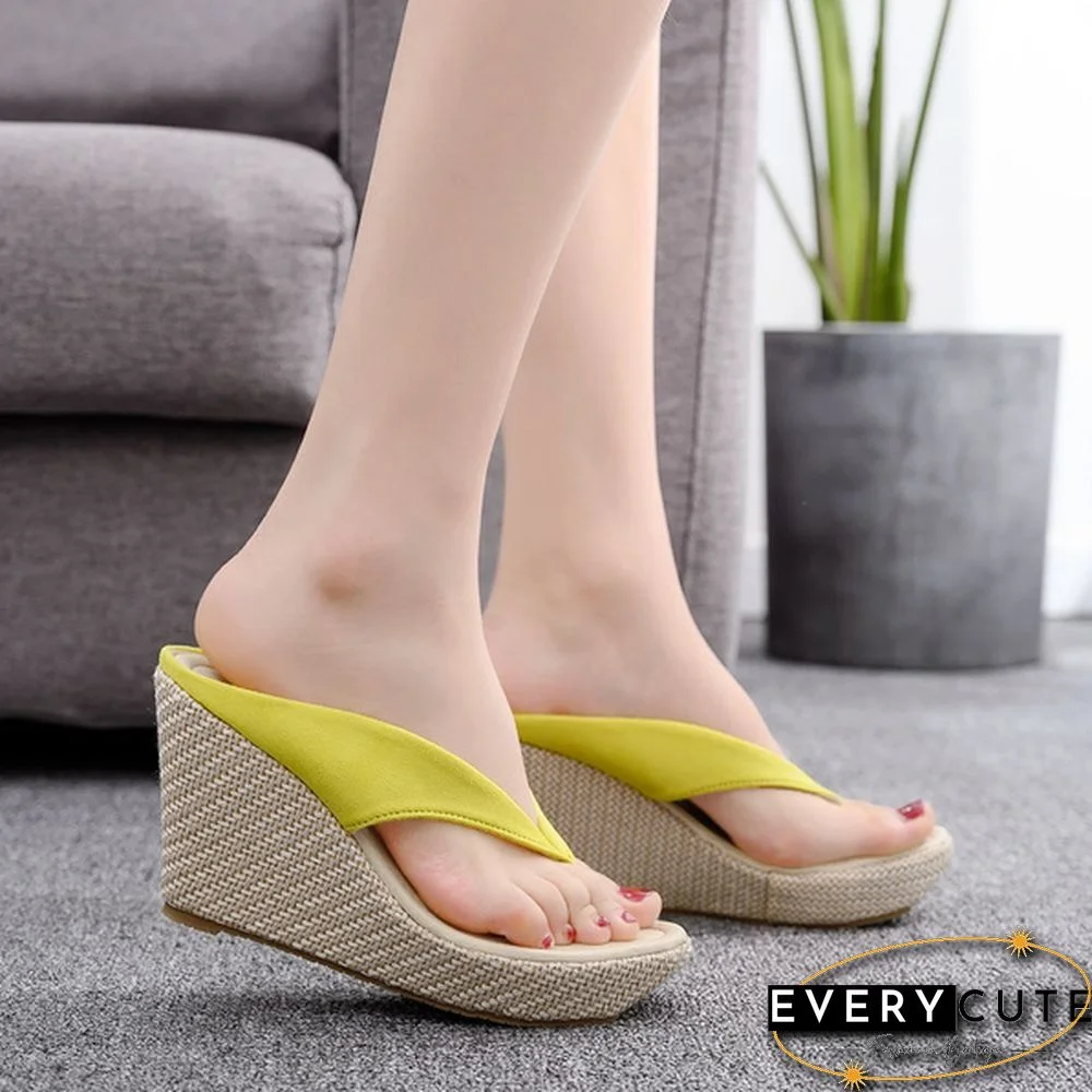 White Sandals Flip Flops Wedges Platform Sandals Wedges Slippers White Flip Flips Plus Size Beach Sandals Bohemia Sandals