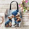 Boy And Dog-11CT DIY Stamped Cross Stitch Shopping Bag 40*40cm