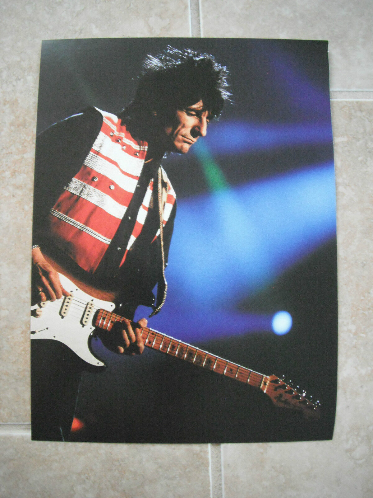 Rolling Stones Ron Wood Vtg Candid Coffee Table Book Photo Poster painting #4