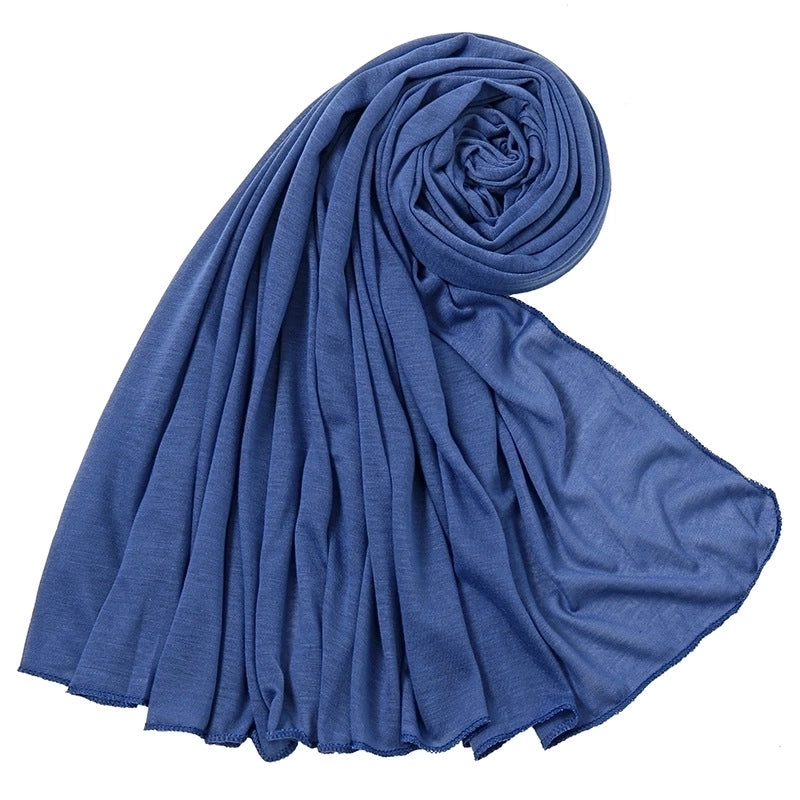 Women’s Minimalist Solid Color Mercerized Cotton Winter Scarves