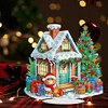 Acrylic Special Shaped Cartoon Christmas House Desktop Diamond Art Kits
