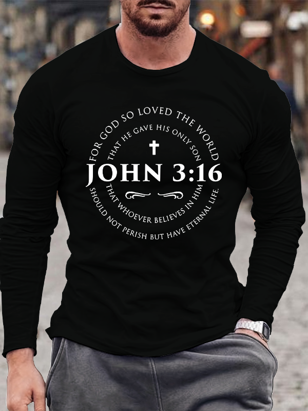 John 3:16 Cotton Crew Neck Long Sleeve