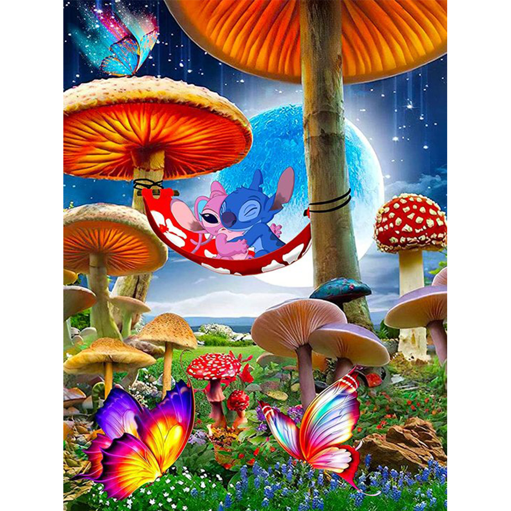 

Cartoon Blue Stitch - Round Drill Diamond Painting - 40*50CM, 501 Original