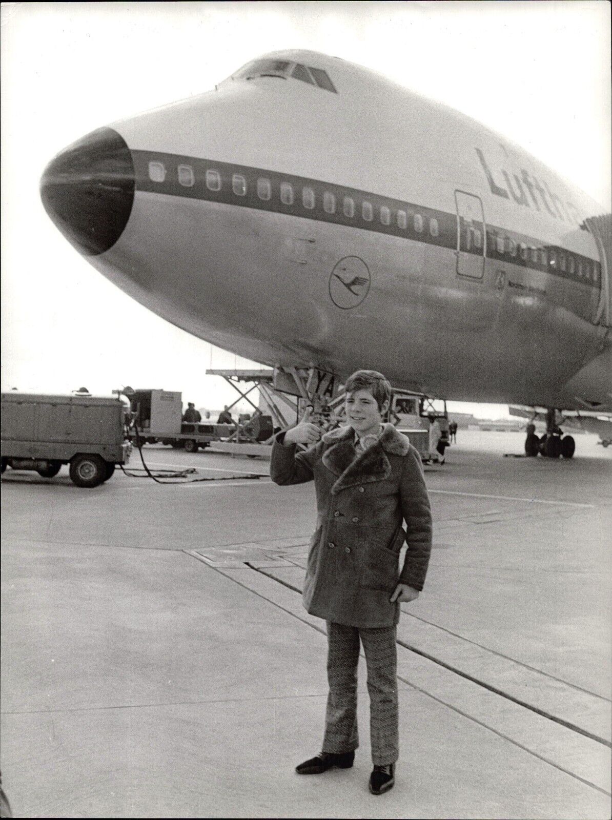 Heintje - Lufthansa Airplane - Vintage Press Photo Poster painting Norbert Unfried (U-4083