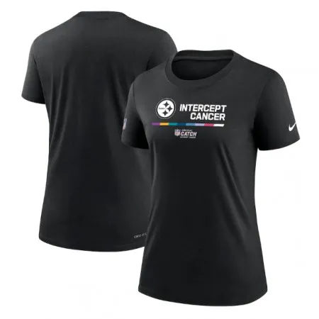Women's Pittsburgh Steelers 2022 Black Crucial Catch Performance T-Shirt(Run Small)