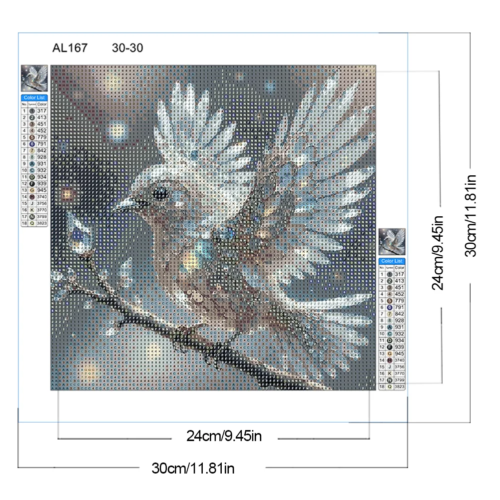 Diamond Painting - Full Round Drill - Bird(Canvas|30*30cm)