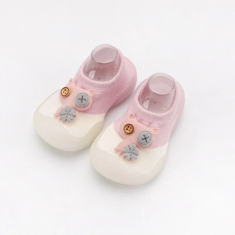 Baby Boys Girls Sock Shoes Autumn Non-slip Floor Socks Kids Soft Rubber Sole Toddler Shoes Socks Baby Socks with Rubber Soles