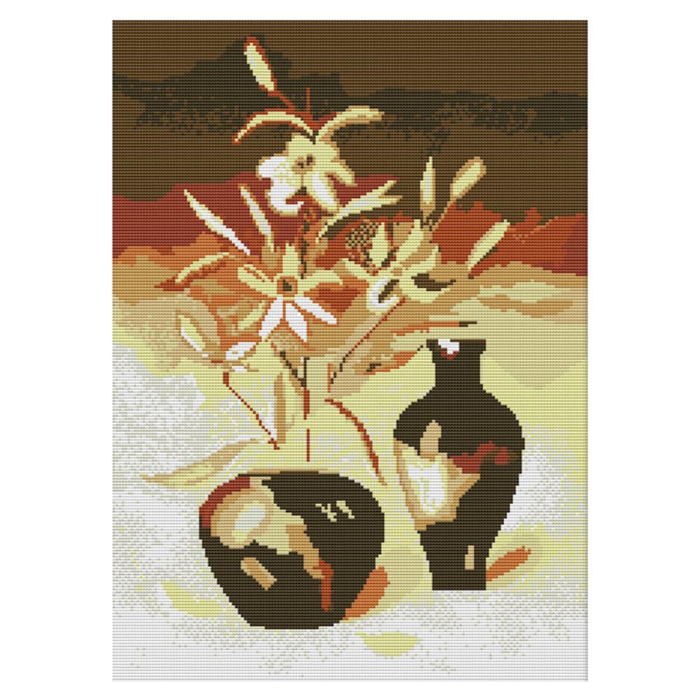

Flowers - 14CT Stamped Cross Stitch - 36*48cm, 501 Original