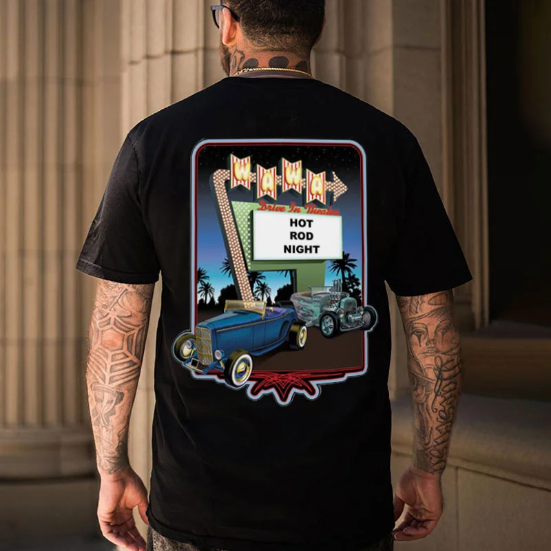 HOT ROD NIGHT Classic Car Print Men's T-shirt