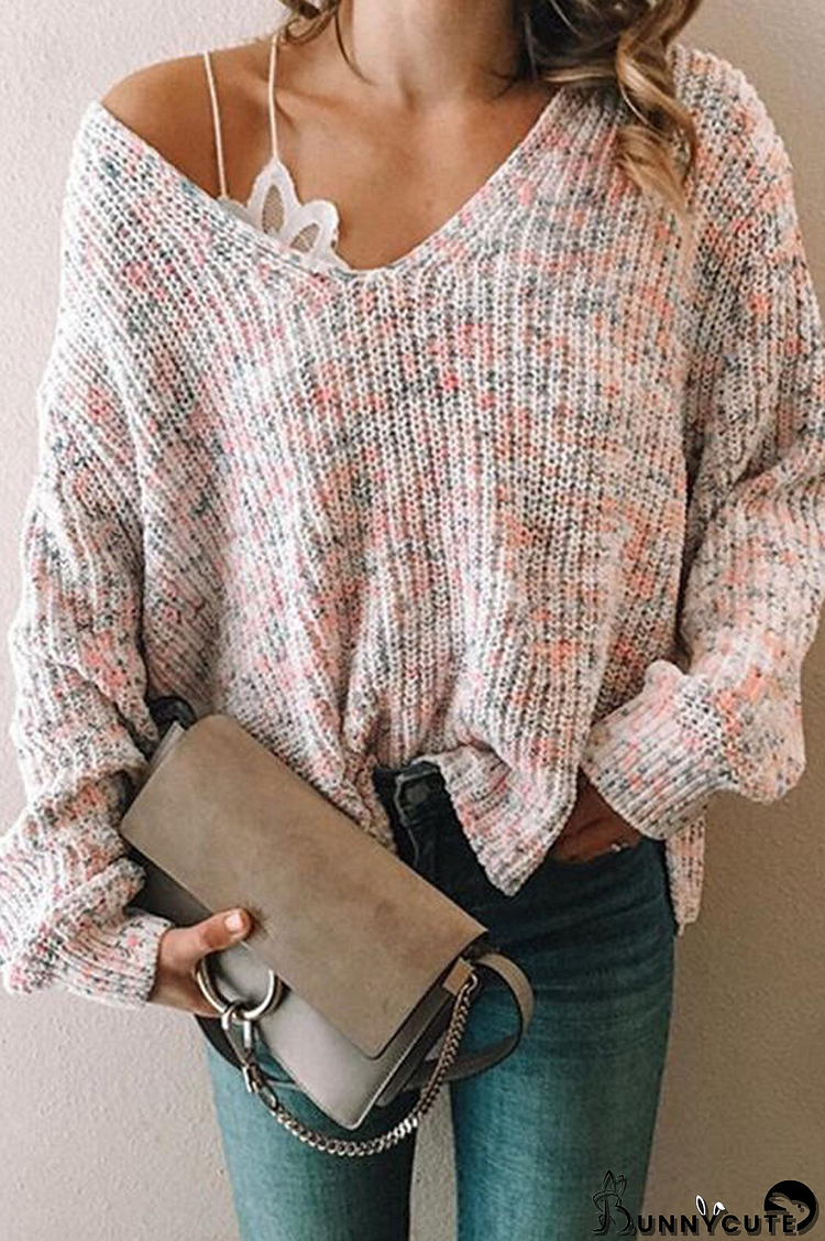 Long Sleeve V-Neck Casual Sweater