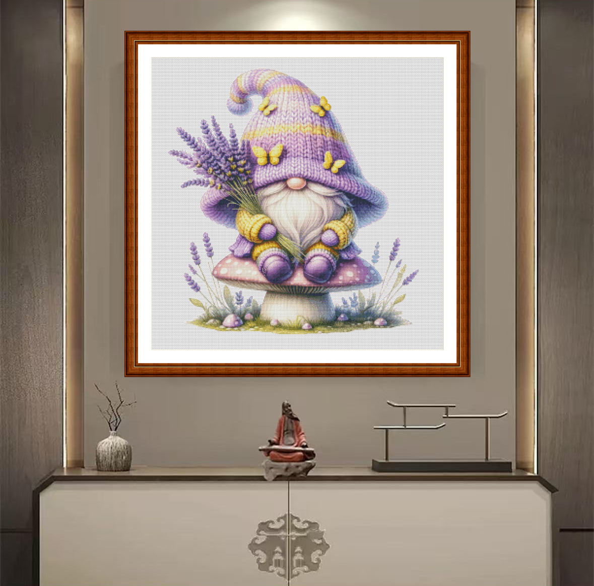1set DIY Printed Cross Stitch Kit, 【ZZ4878- Lavender Dwarf】embroidery kit Painting Fairy Cross Stitch