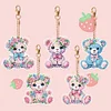 5Pcs DIY Bear Double Sided Special Shaped Diamond Painting Keychains