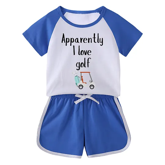 【18M-11Y】Toddler 'Apparently I Love Golf' 2-Piece Outfit