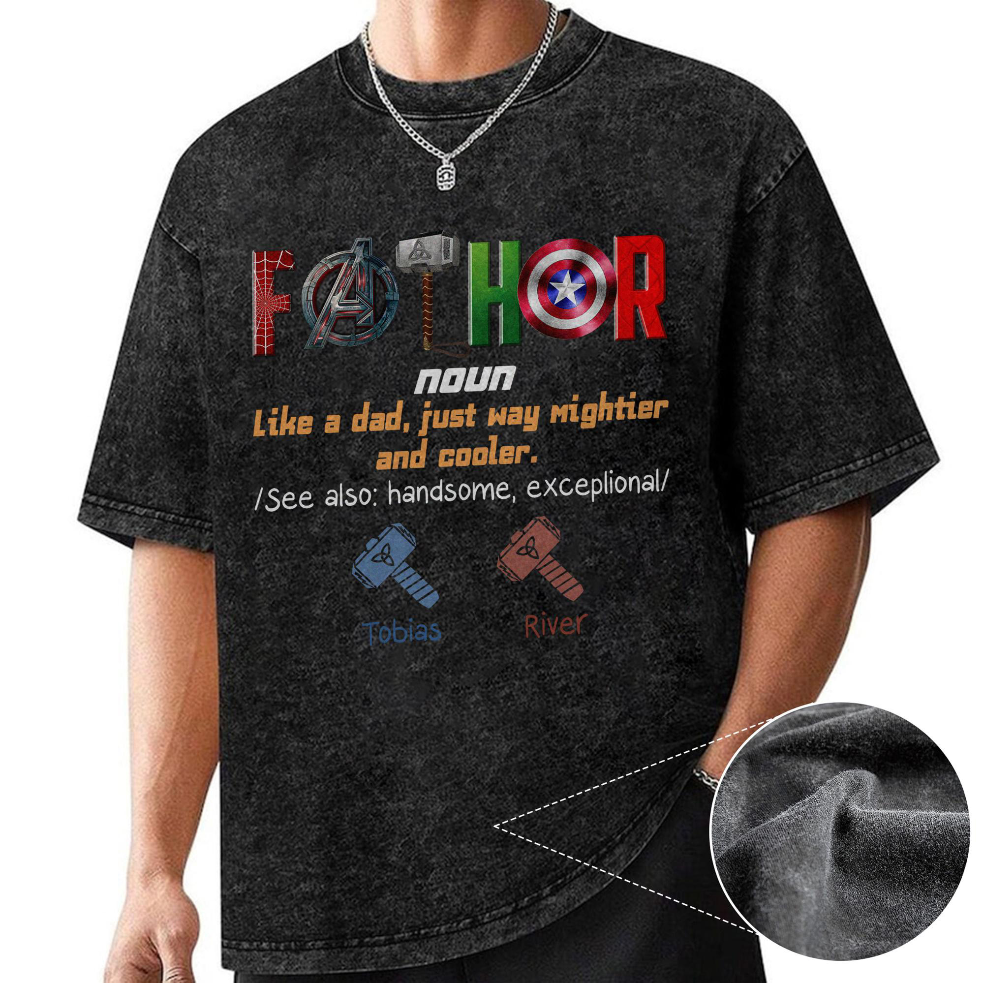 Loveyoufancy Vintage Fathor Father Washed Shirt