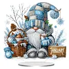 Gnome DIY 2D Flat Acrylic Diamond Painting Ornaments Kits Special Shaped Crystal Diamond Art Painting Tabletop Ornaments Single Sided Home Office Decor