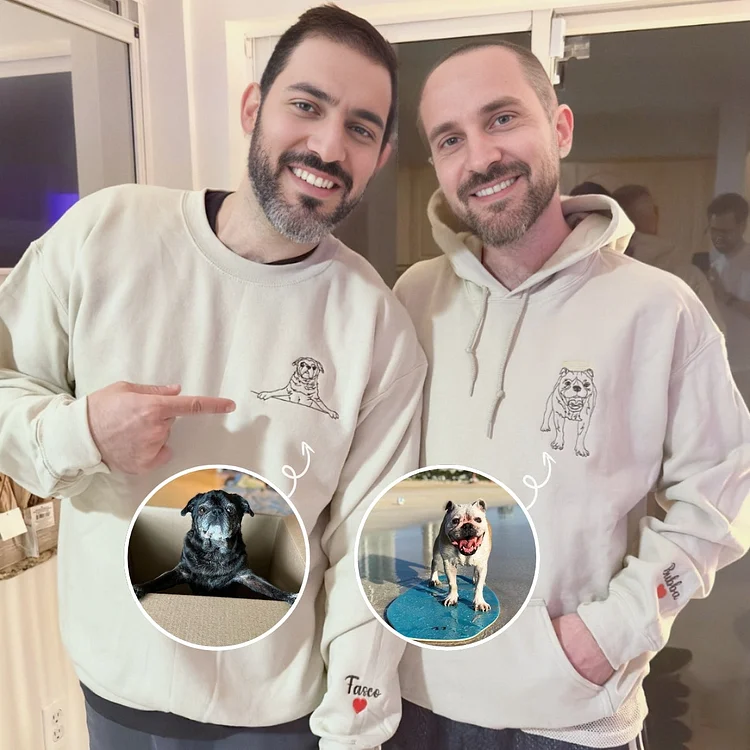 TOSCUSTOM™ Custom Embroidered American Bulldog Sweatshirt or Hoodie for Dog Lovers